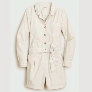 J. Crew Foundry Utility Cream Belted Jumpsuit Romper